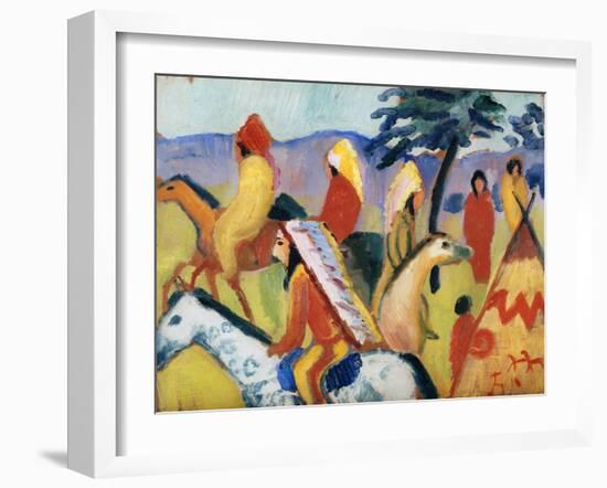 Indians on Horseback. 1911-August Macke-Framed Giclee Print