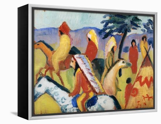 Indians on Horseback. 1911-August Macke-Framed Premier Image Canvas