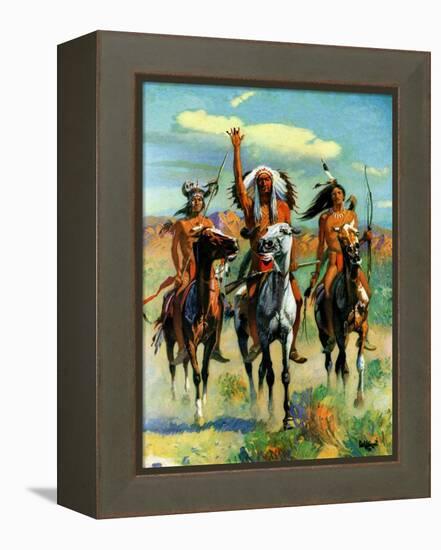 "Indians on Horseback,"November 1, 1929-Paul Strayer-Framed Premier Image Canvas