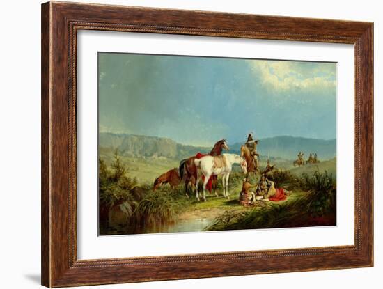 Indians Playing Cards, 1866 (Oil on Canvas)-John Mix Stanley-Framed Giclee Print