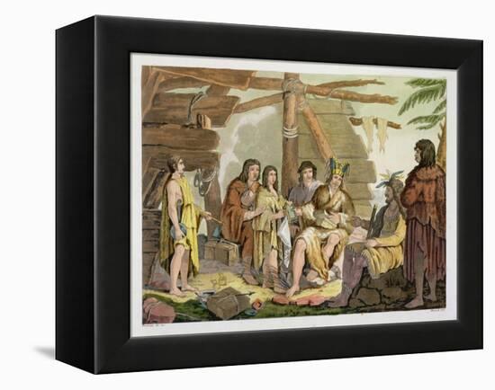 Indians Trading with La Perouse in Canada-G. Bramati-Framed Premier Image Canvas