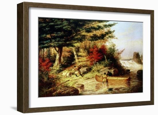 Indians Transporting Furs Through the Canadian Wilderness, 1858-Cornelius Krieghoff-Framed Giclee Print