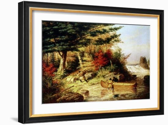 Indians Transporting Furs Through the Canadian Wilderness, 1858-Cornelius Krieghoff-Framed Giclee Print