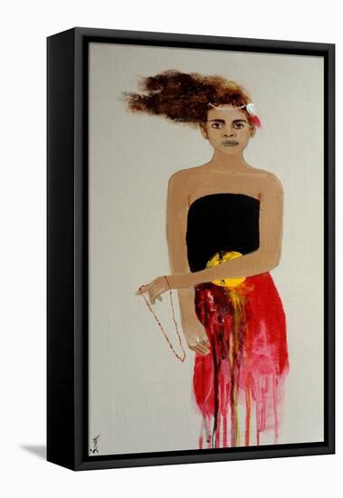 Indigenous Australian Woman with Dark Skin, 2016-Susan Adams-Framed Premier Image Canvas