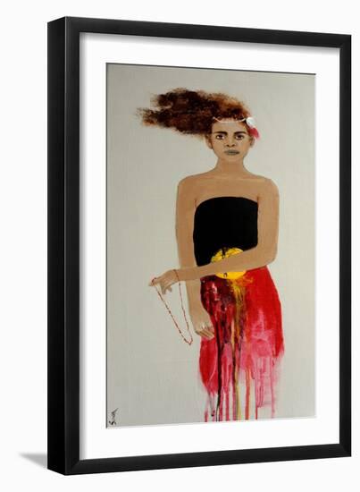 Indigenous Australian Woman with Dark Skin, 2016-Susan Adams-Framed Giclee Print