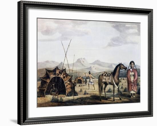 Indigenous Campsite in Sierra De La Ventana, 1830-Charles Henry Pellegrini-Framed Giclee Print