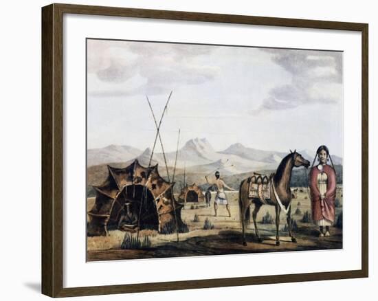 Indigenous Campsite in Sierra De La Ventana, 1830-Charles Henry Pellegrini-Framed Giclee Print