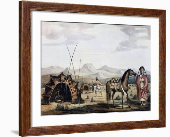 Indigenous Campsite in Sierra De La Ventana, 1830-Charles Henry Pellegrini-Framed Giclee Print