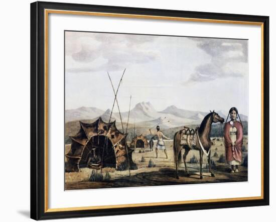 Indigenous Campsite in Sierra De La Ventana, 1830-Charles Henry Pellegrini-Framed Giclee Print