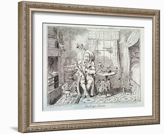 Indigestion, 1835-George Cruikshank-Framed Giclee Print