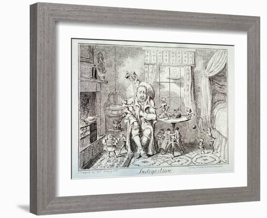 Indigestion, 1835-George Cruikshank-Framed Giclee Print