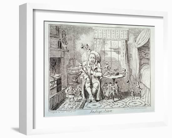 Indigestion, 1835-George Cruikshank-Framed Giclee Print