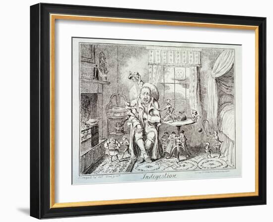 Indigestion, 1835-George Cruikshank-Framed Giclee Print