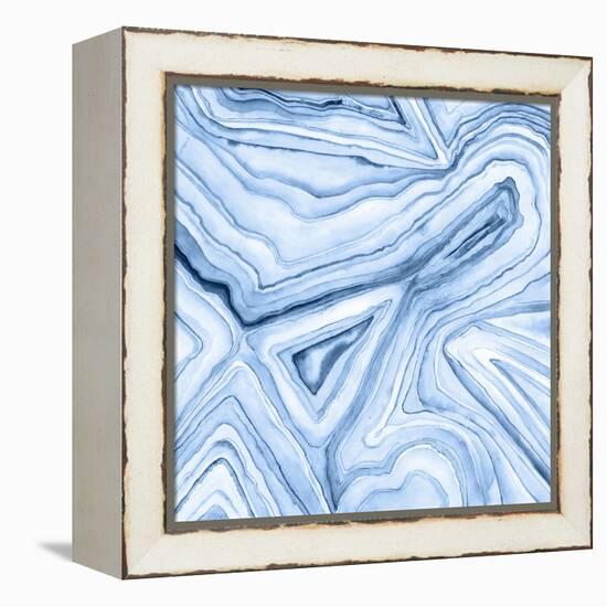 Indigo Agate Abstract I-Megan Meagher-Framed Stretched Canvas