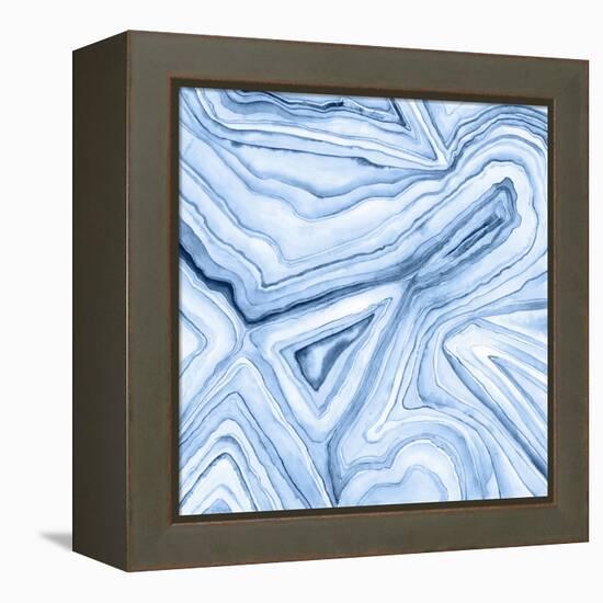 Indigo Agate Abstract I-Megan Meagher-Framed Stretched Canvas