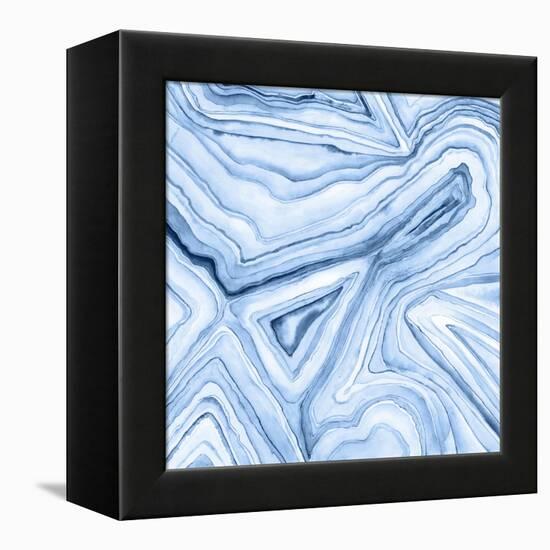 Indigo Agate Abstract I-Megan Meagher-Framed Stretched Canvas