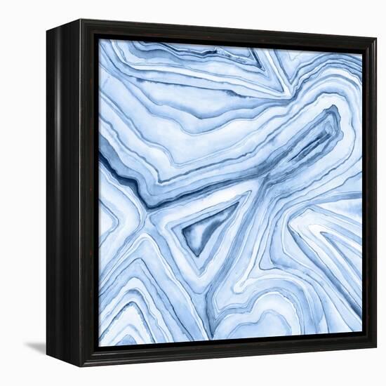 Indigo Agate Abstract I-Megan Meagher-Framed Stretched Canvas