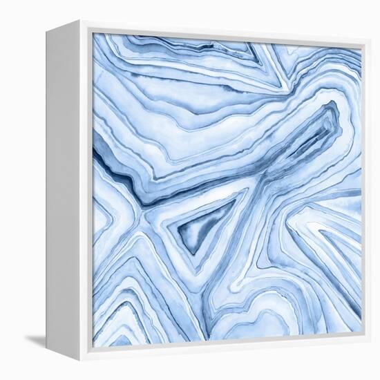 Indigo Agate Abstract I-Megan Meagher-Framed Stretched Canvas