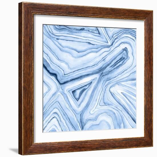 Indigo Agate Abstract I-Megan Meagher-Framed Premium Giclee Print