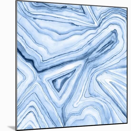 Indigo Agate Abstract I-Megan Meagher-Mounted Art Print