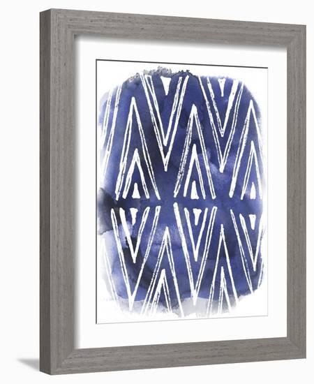 Indigo Batik Vignette II-June Erica Vess-Framed Art Print