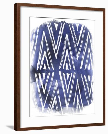 Indigo Batik Vignette II-June Erica Vess-Framed Art Print