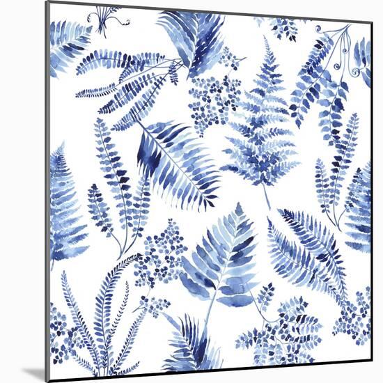 Indigo Botanical 13-Jean Plout-Mounted Giclee Print