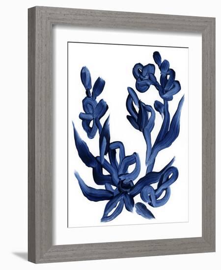 Indigo Brush Blooms I-June Vess-Framed Art Print