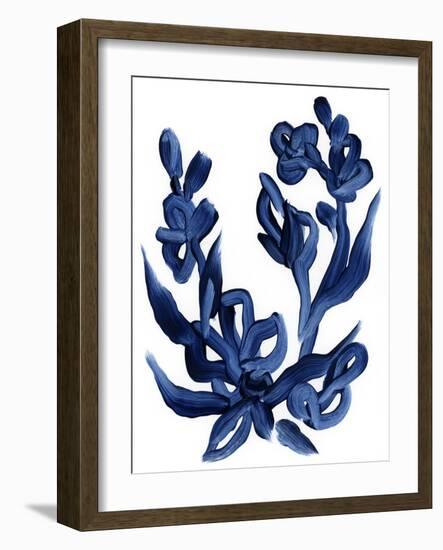 Indigo Brush Blooms I-June Vess-Framed Art Print