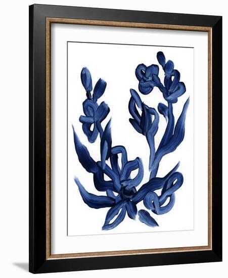 Indigo Brush Blooms I-June Vess-Framed Art Print