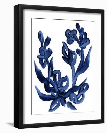 Indigo Brush Blooms I-June Vess-Framed Art Print