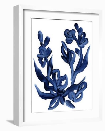 Indigo Brush Blooms I-June Vess-Framed Art Print
