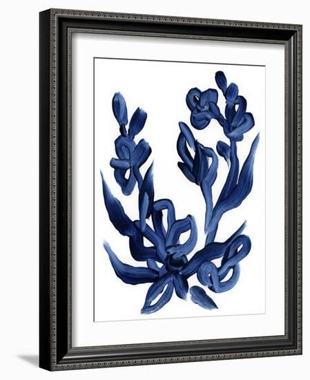 Indigo Brush Blooms I-June Vess-Framed Art Print