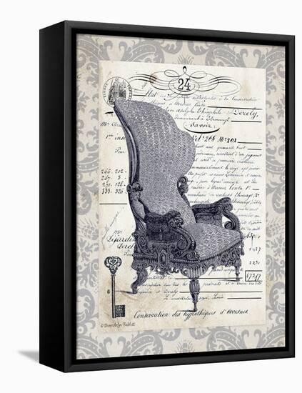 Indigo Chair I-Gwendolyn Babbitt-Framed Stretched Canvas