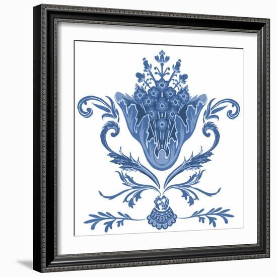 Indigo Chintz I-Melissa Wang-Framed Art Print