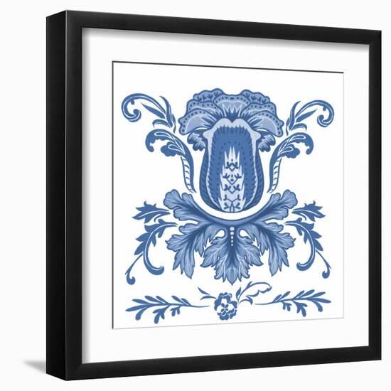 Indigo Chintz III-Melissa Wang-Framed Art Print