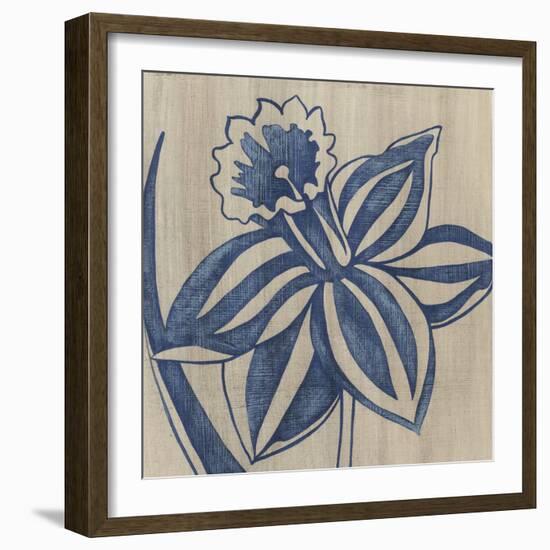 Indigo Daffodil-Chariklia Zarris-Framed Art Print