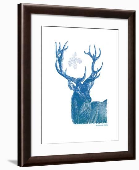 Indigo Deer I-Gwendolyn Babbitt-Framed Art Print