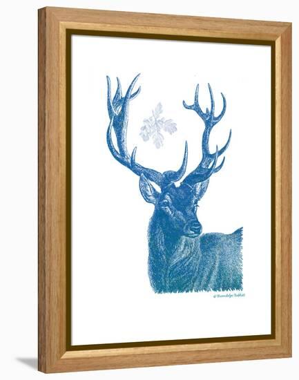 Indigo Deer I-Gwendolyn Babbitt-Framed Stretched Canvas