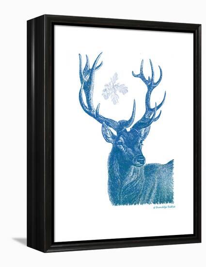 Indigo Deer I-Gwendolyn Babbitt-Framed Stretched Canvas