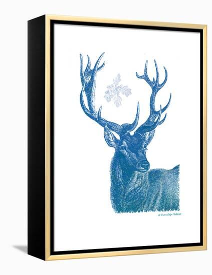 Indigo Deer I-Gwendolyn Babbitt-Framed Stretched Canvas