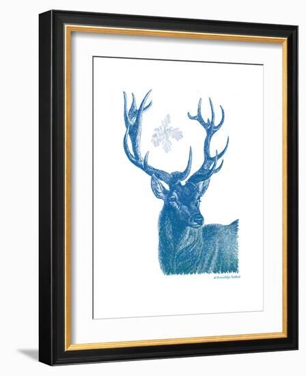 Indigo Deer I-Gwendolyn Babbitt-Framed Art Print