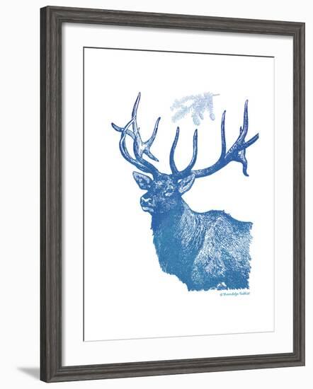 Indigo Deer II-Gwendolyn Babbitt-Framed Art Print