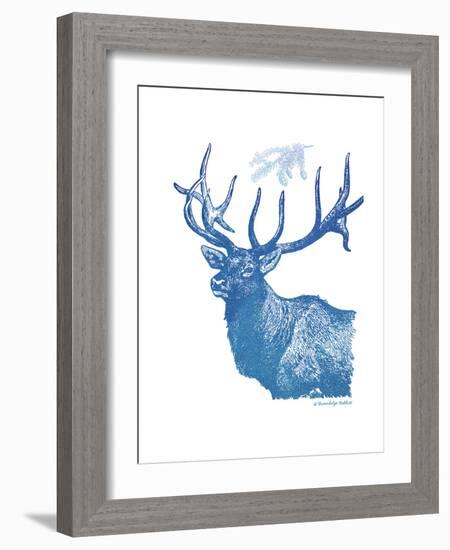 Indigo Deer II-Gwendolyn Babbitt-Framed Art Print