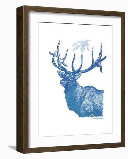 Indigo Deer II-Gwendolyn Babbitt-Framed Art Print