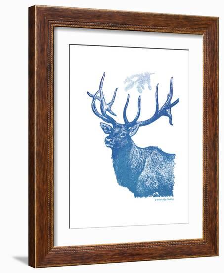 Indigo Deer II-Gwendolyn Babbitt-Framed Art Print