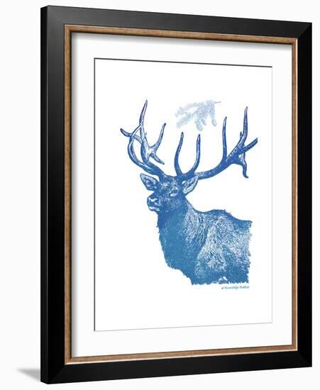 Indigo Deer II-Gwendolyn Babbitt-Framed Art Print