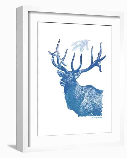 Indigo Deer II-Gwendolyn Babbitt-Framed Art Print