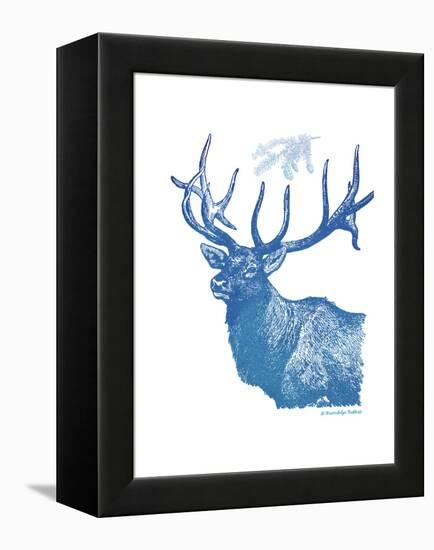 Indigo Deer II-Gwendolyn Babbitt-Framed Stretched Canvas