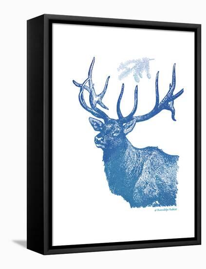 Indigo Deer II-Gwendolyn Babbitt-Framed Stretched Canvas